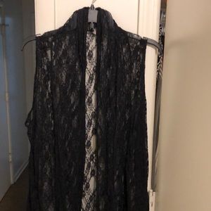 Black lacy cardigan.